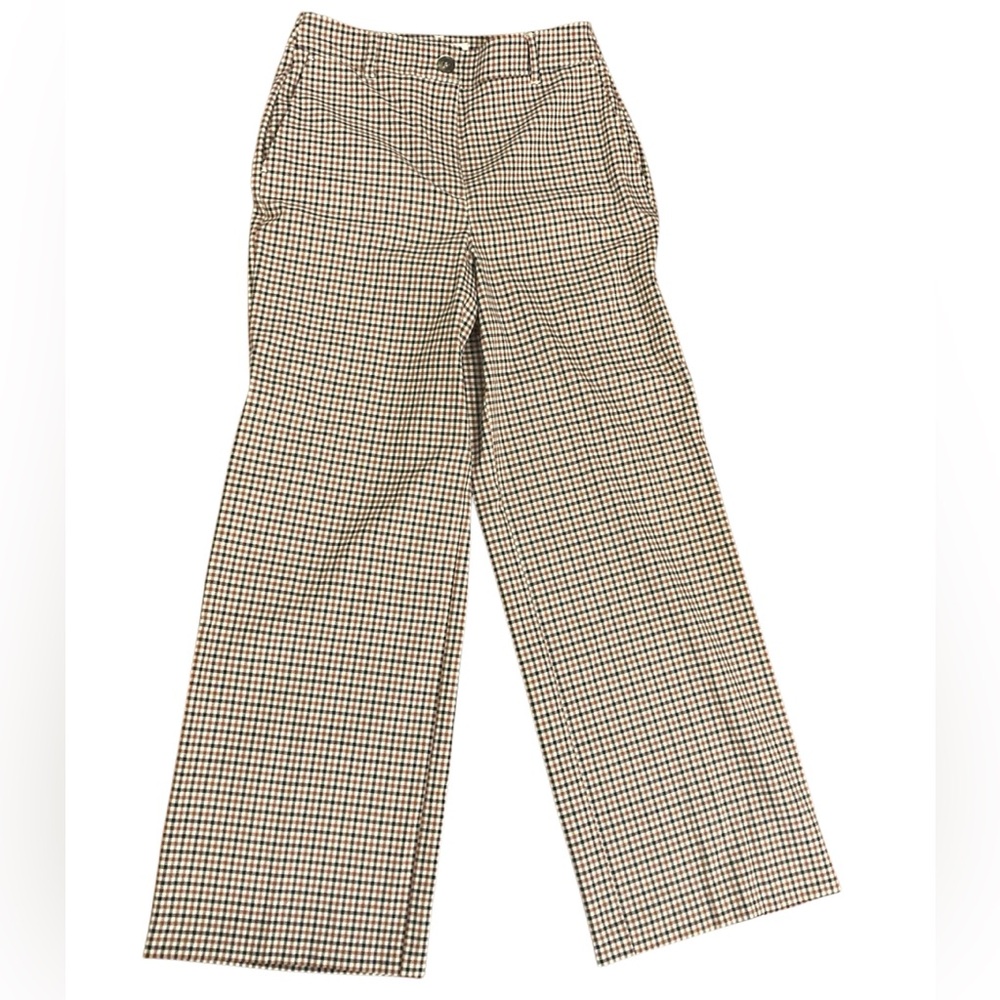 BODEN Red & Black Checked Glen Plaid High Waist Wide Leg Pants-Sz 8